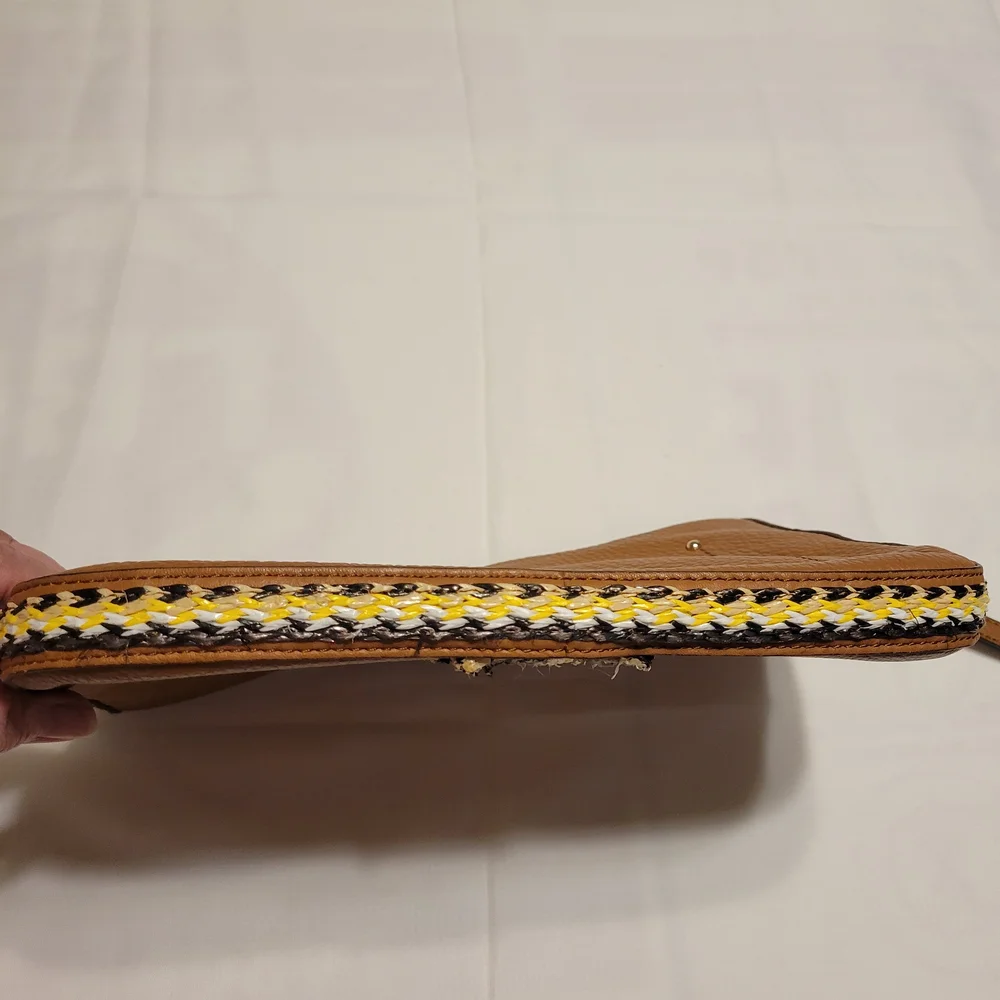 Vince Camuto Tan Wristlet with Woven Accents